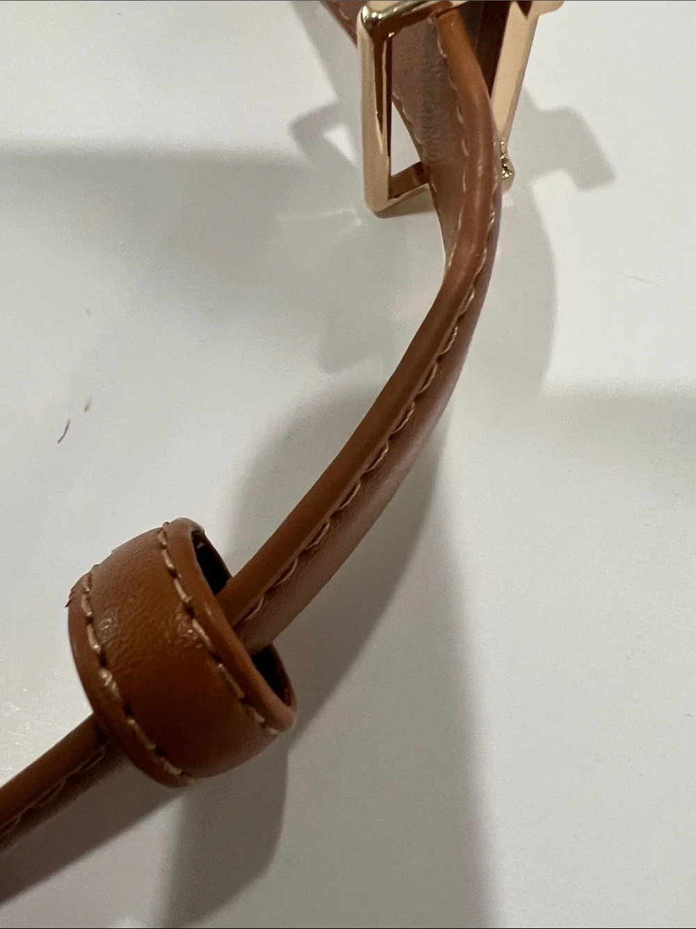 Hermes Brown Leather Belt with Brushed Gold H Buckle